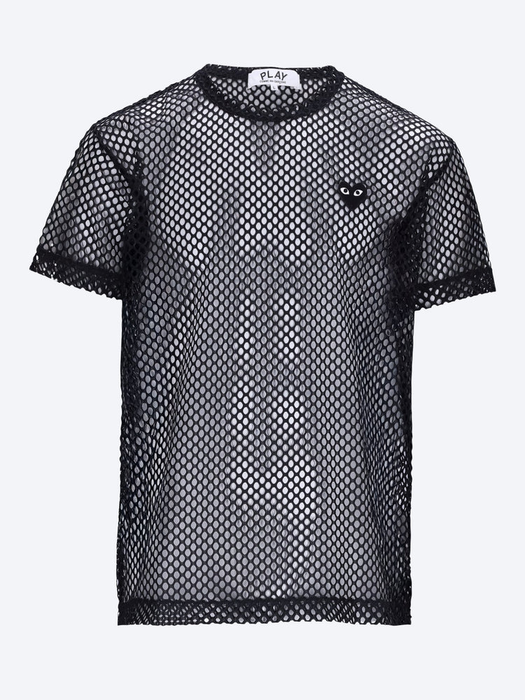 T-shirt mesh large black  emblem 1