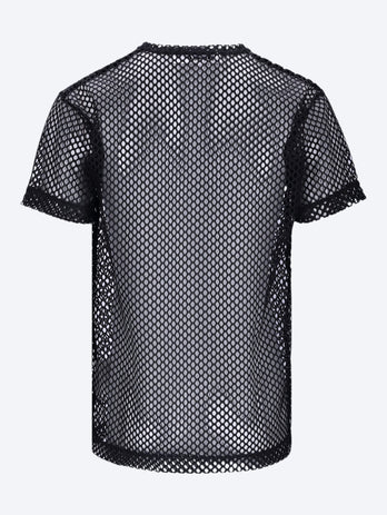 T-shirt mesh large black  emblem