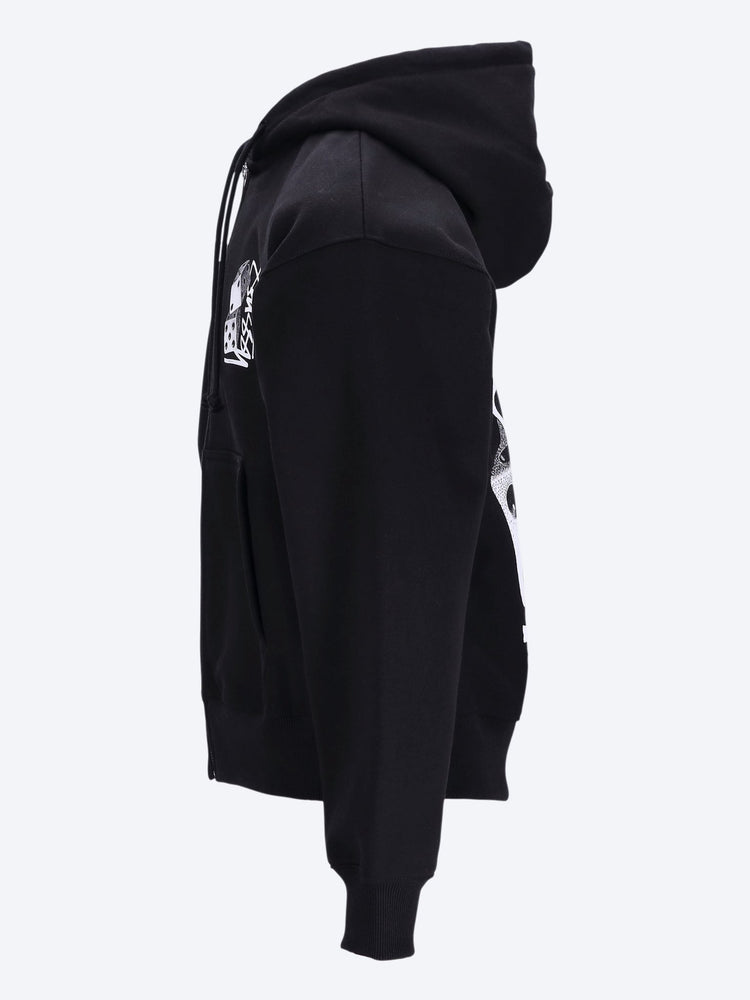 Großer Würfel-Kapuzenpullover mit Reißverschluss 2