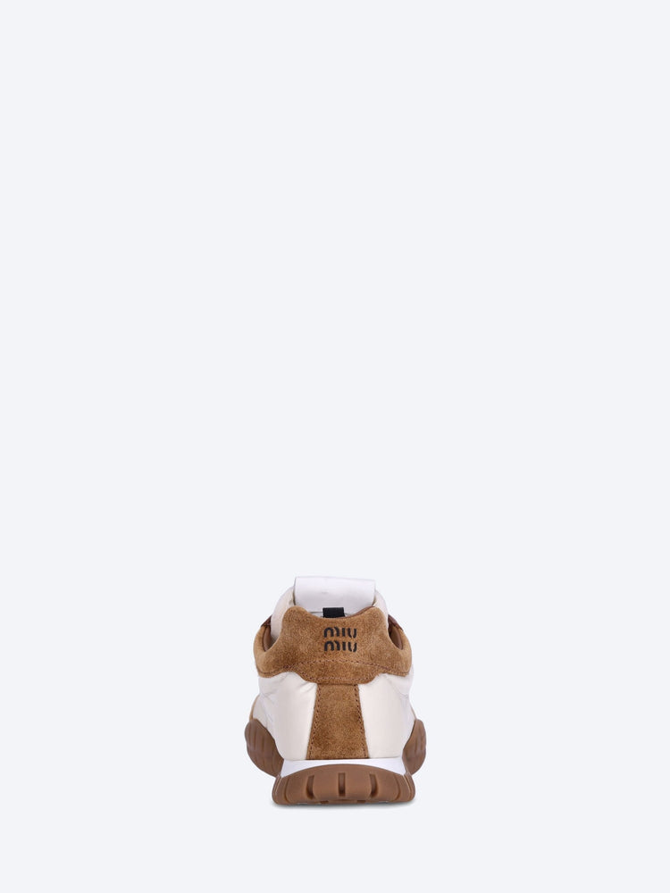 Technical fabric and suede sneakers 5