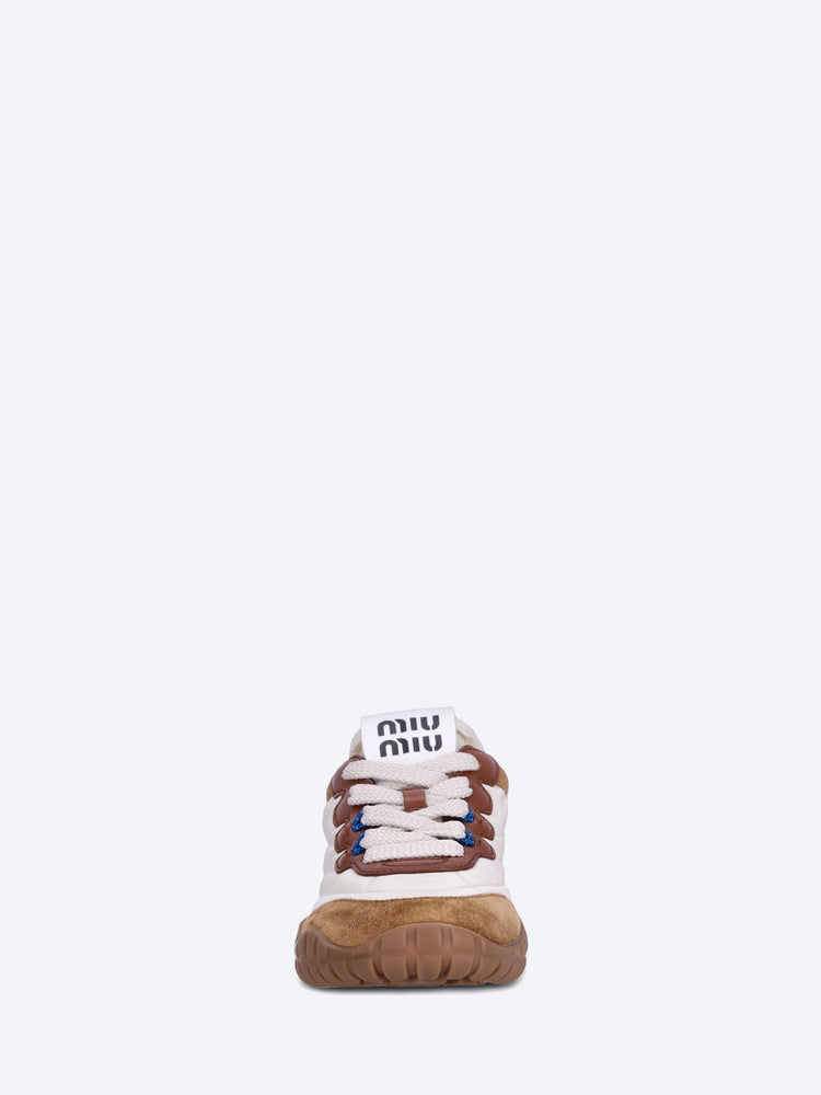 Technical fabric and suede sneakers 3