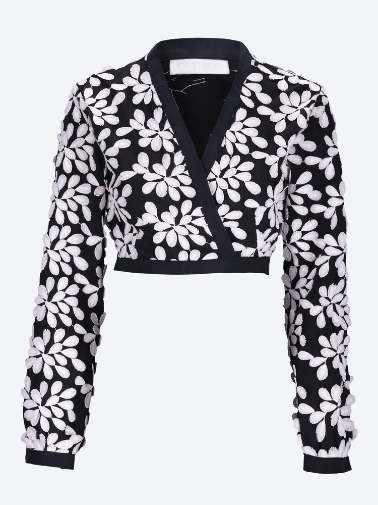 Terry embroidered flower top 1