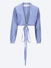 Terry stripes cropped shirt ref: