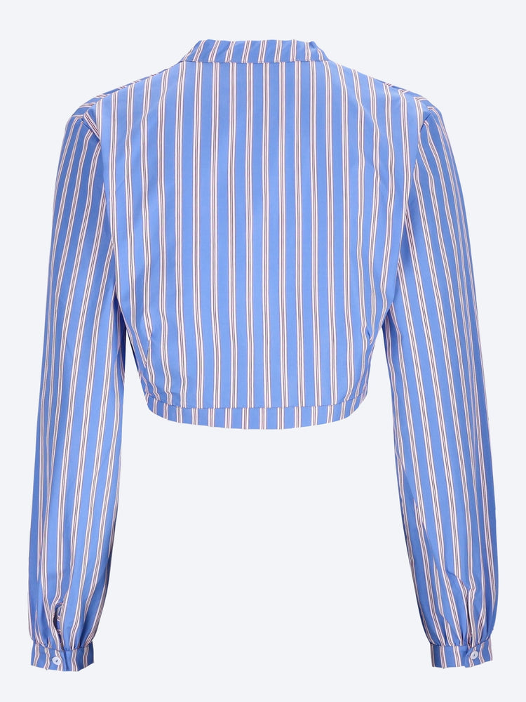 Terry stripes cropped shirt 3