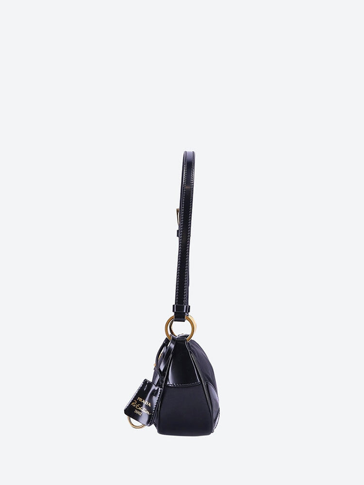 Textile brushed leather handbag 3
