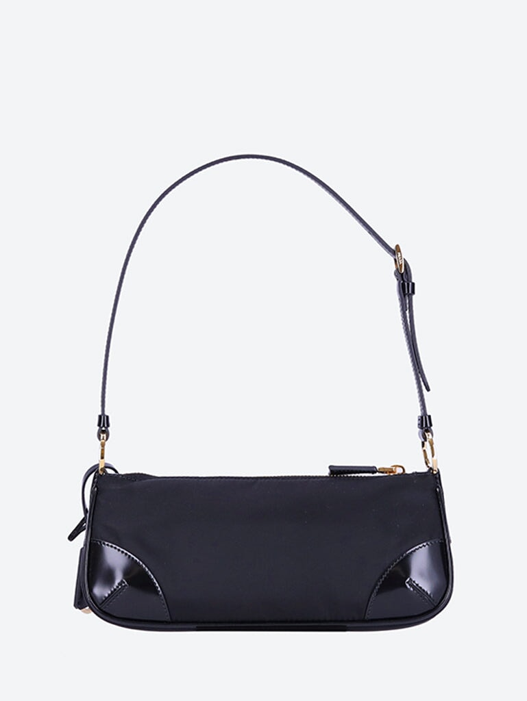 Textile brushed leather handbag 4
