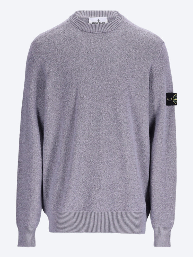 Textured stitch pure rws wool crewneck sweater 1