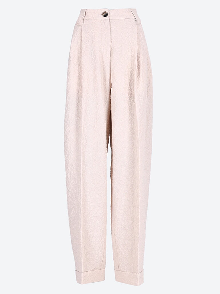 Textured suiting mid waist pants 1