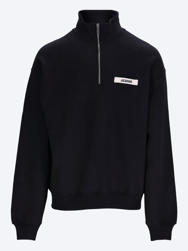 Das Rollkragen-Sweatshirt mit Reißverschluss aus Ripsband 1