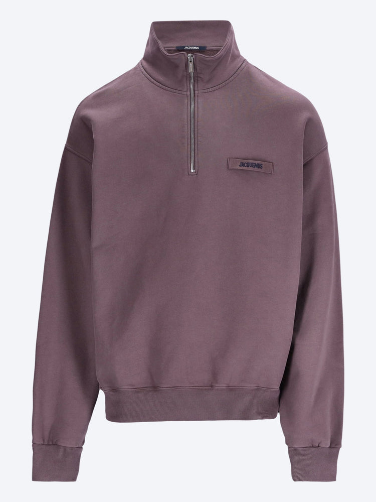 Le sweat col roulé zippé en gros grain 1