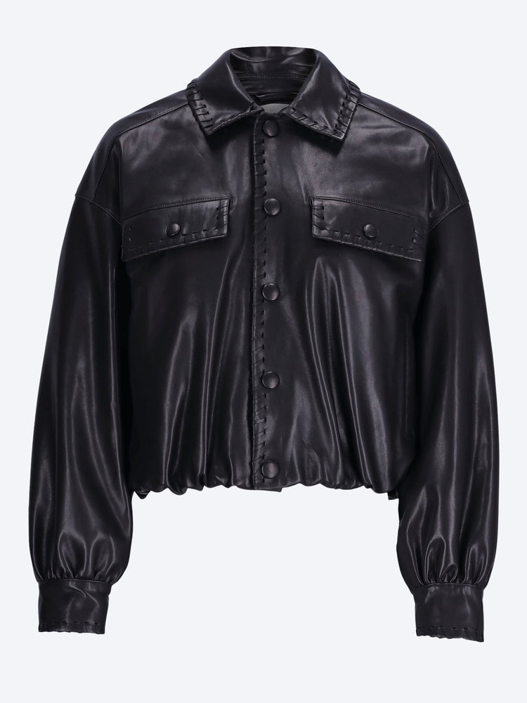 The leather bubble jacket 1