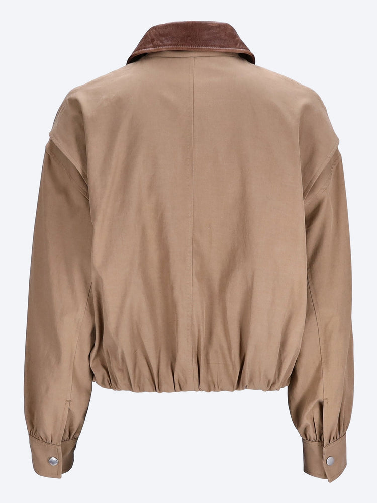 The leather collar bubble jacket 3