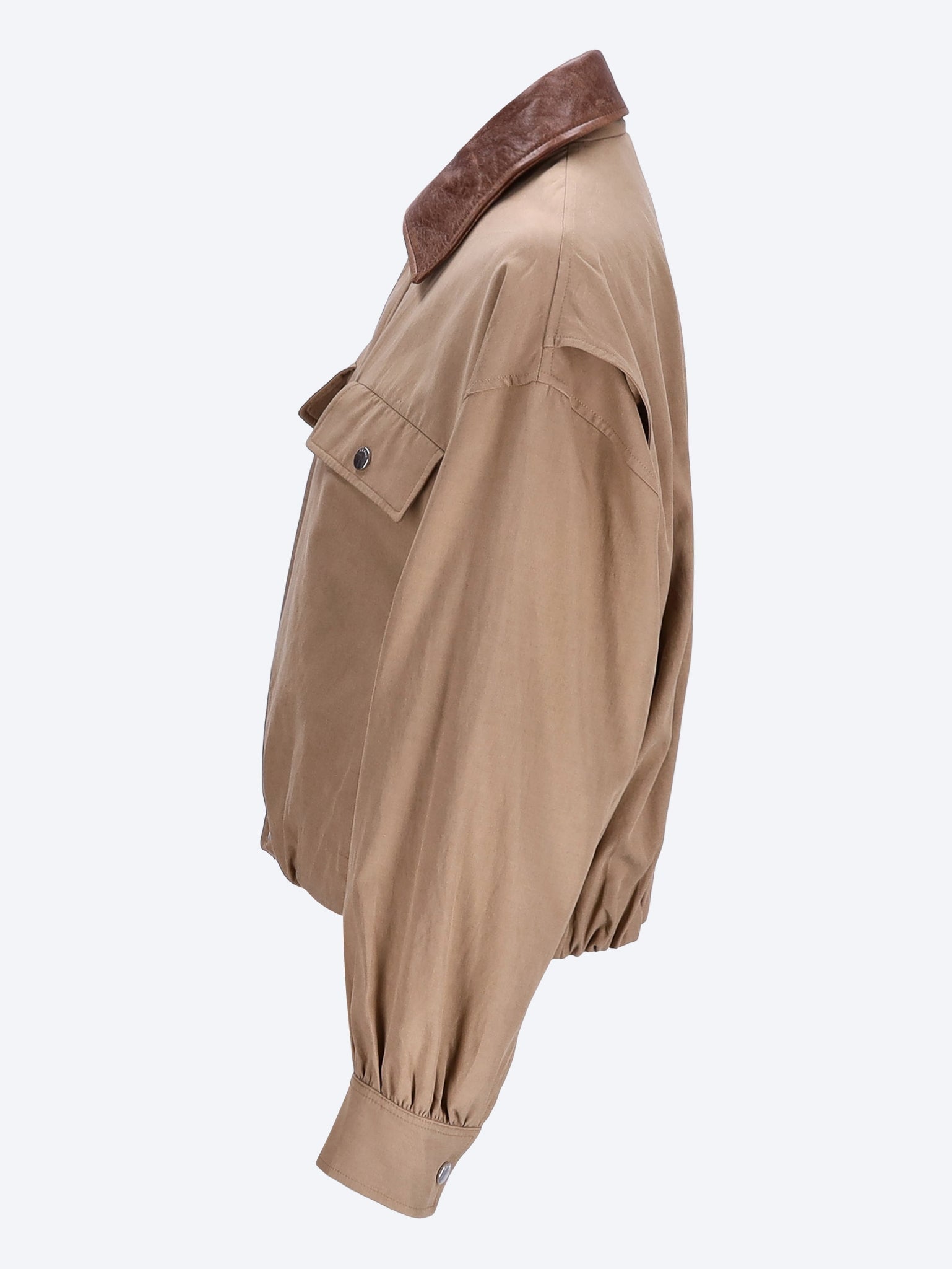 The leather collar bubble jacket 2