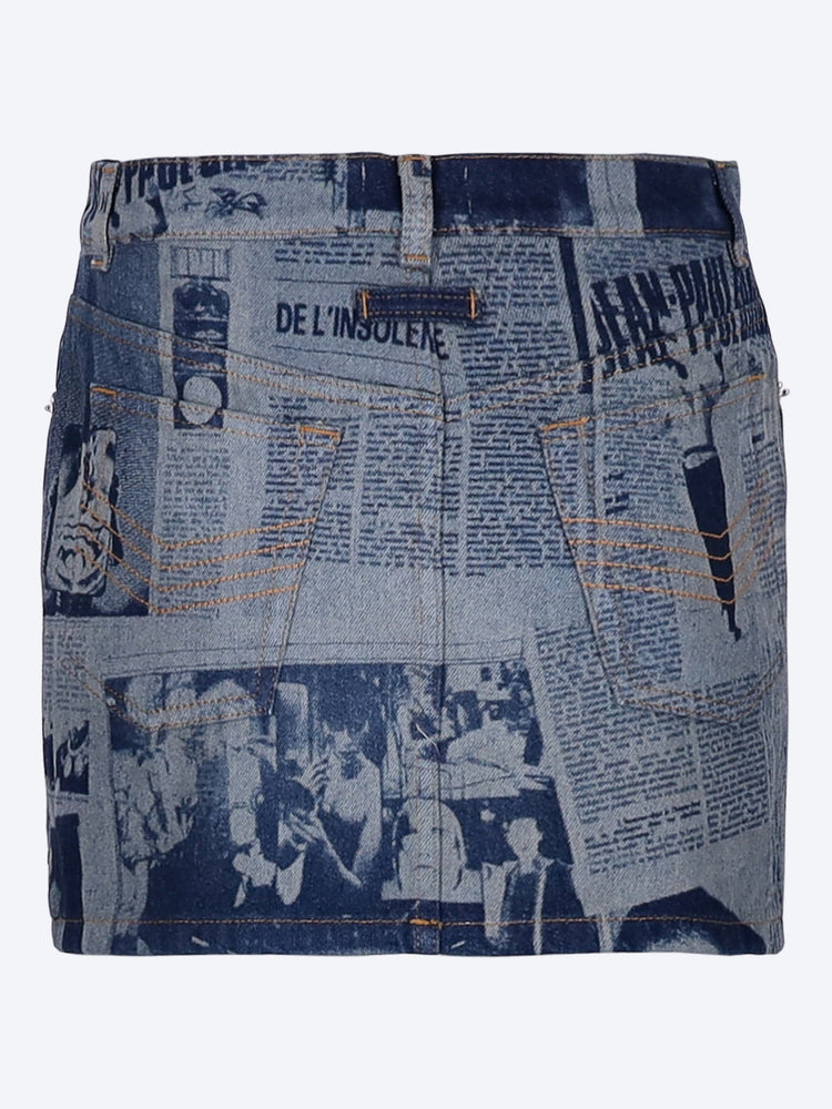 The newspaper printed mini skirt 3