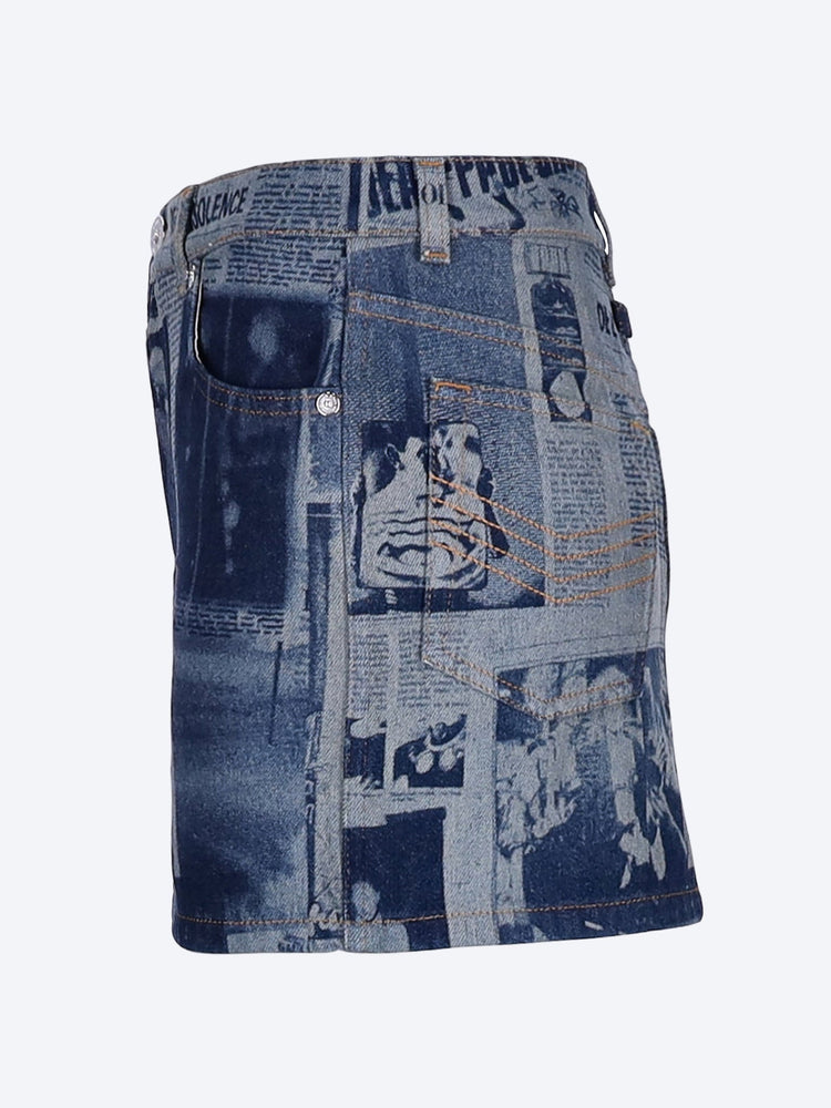 The newspaper printed mini skirt 2