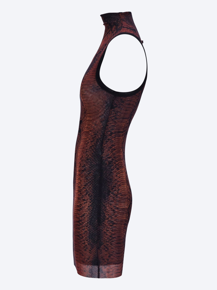 The python printed high neck dress 2