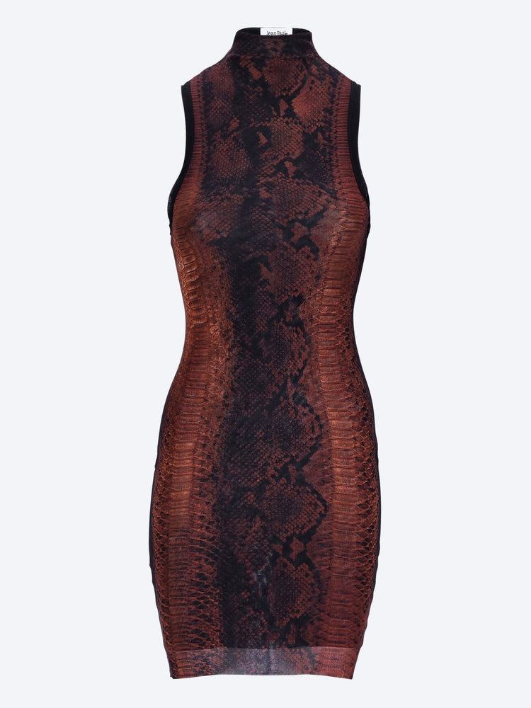 The python printed high neck dress 1