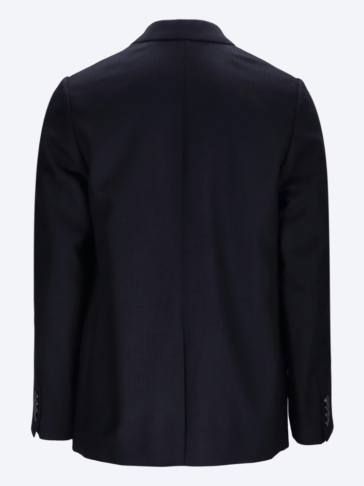 Three-button pinstripe wool blazer 3