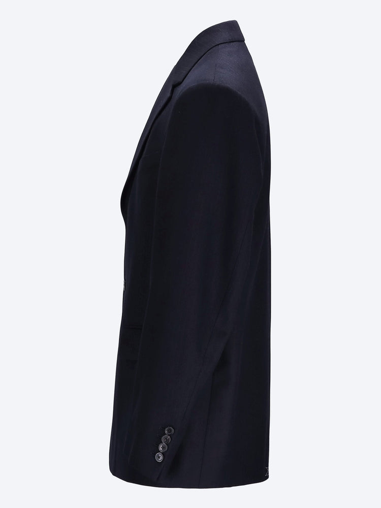 Three-button pinstripe wool blazer 2