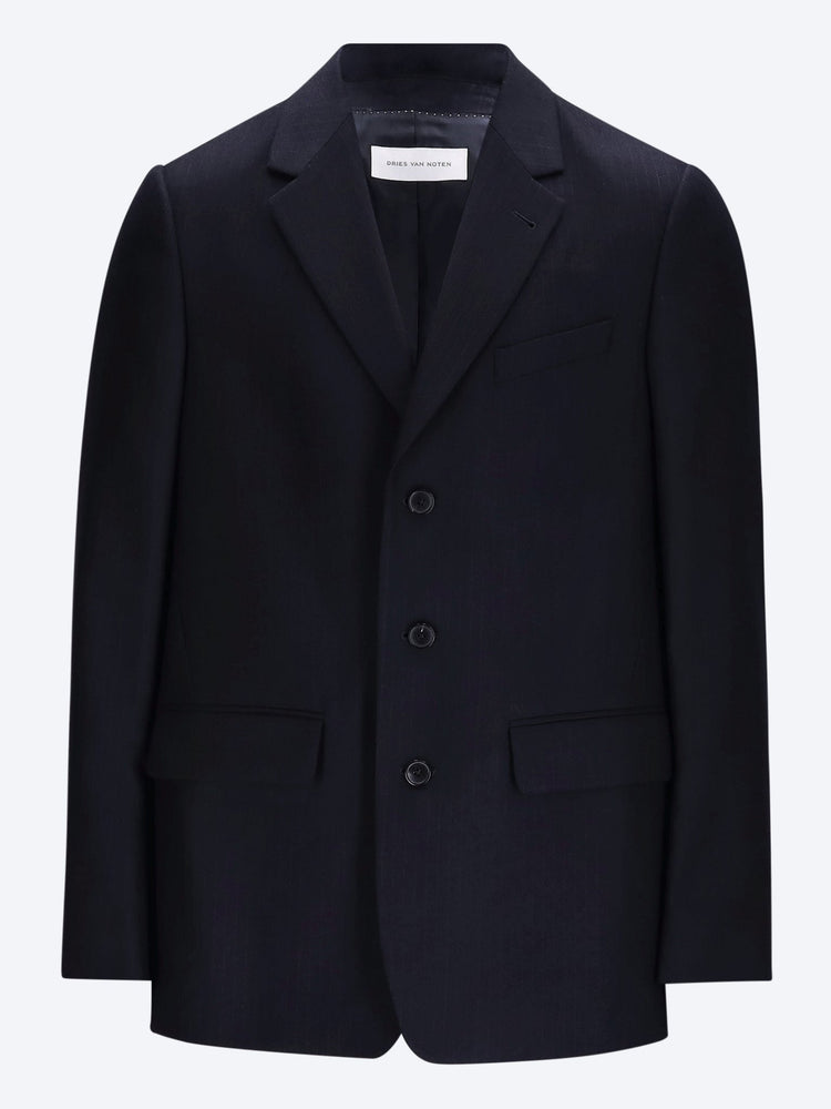 Three-button pinstripe wool blazer 1