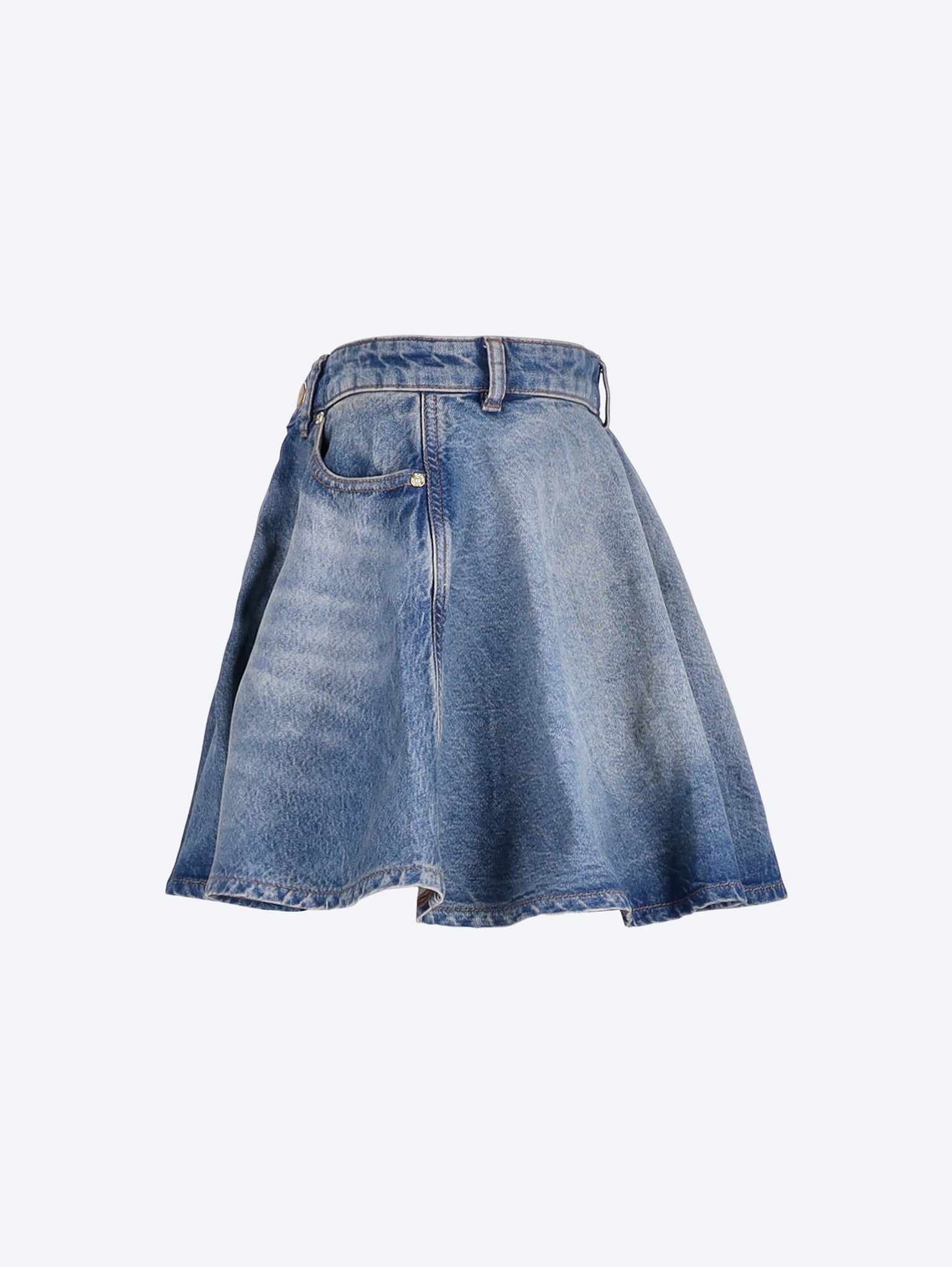 Tint rigid denim mini skirt 2