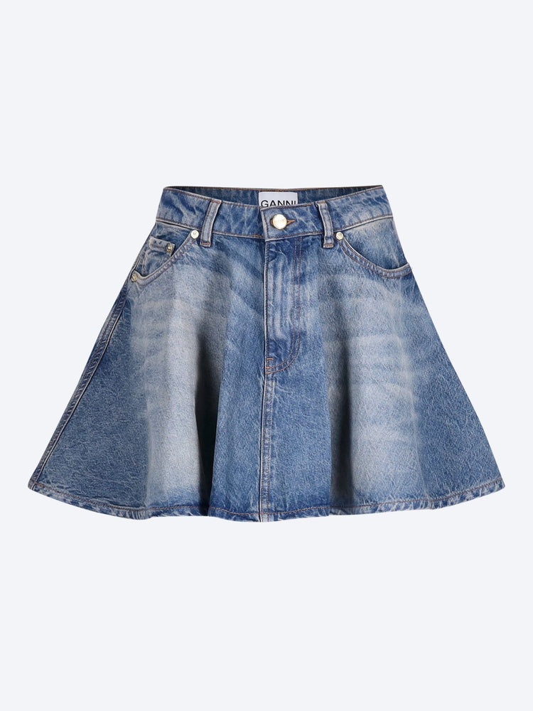 Tint rigid denim mini skirt 1