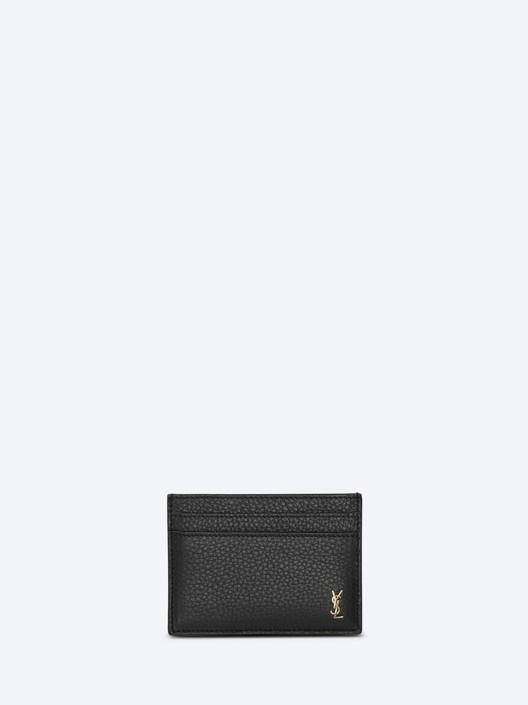 Tiny cassandre leather credit card wallet 1