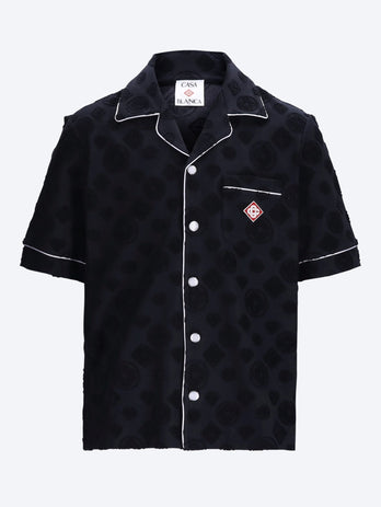 Towelling monogram shirt