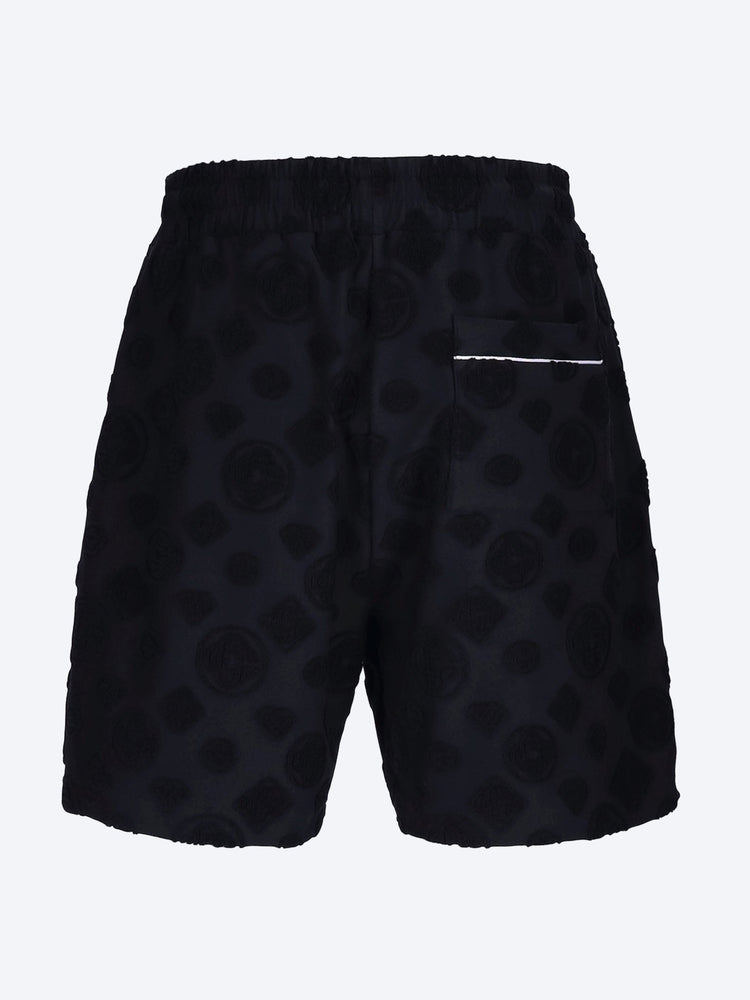 Towelling monogram shorts 3