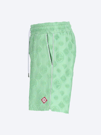 Towelling monogram shorts