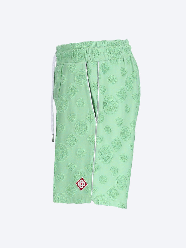 Towelling monogram shorts 2