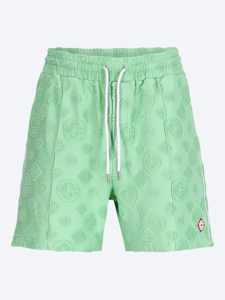 Towelling monogram shorts 1