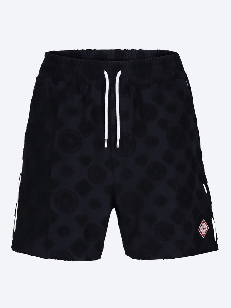 Towelling monogram shorts 1