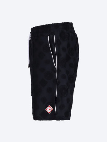 Towelling monogram shorts