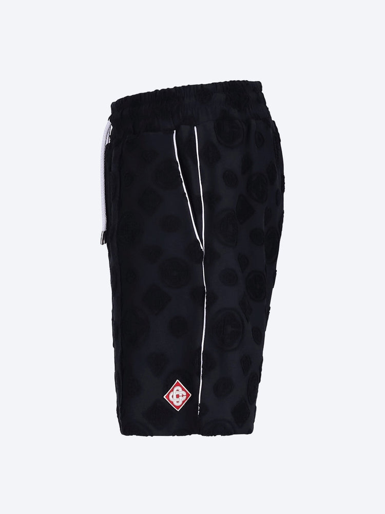 Towelling monogram shorts 2