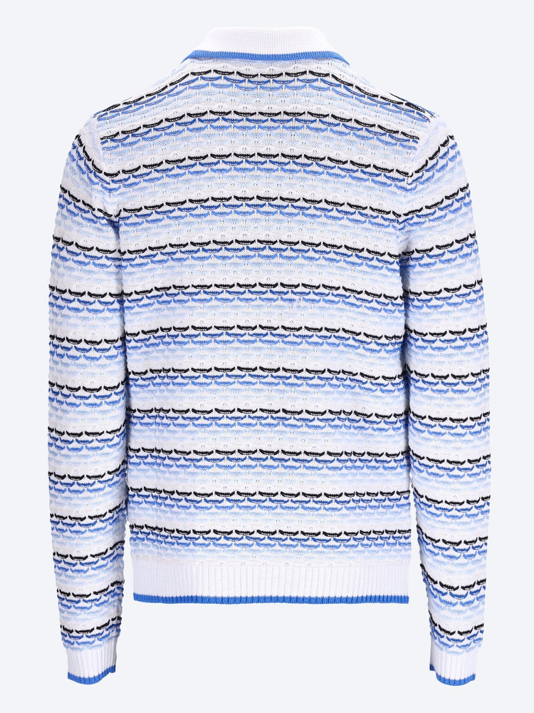 Tuck stitch long sleeve polo 3