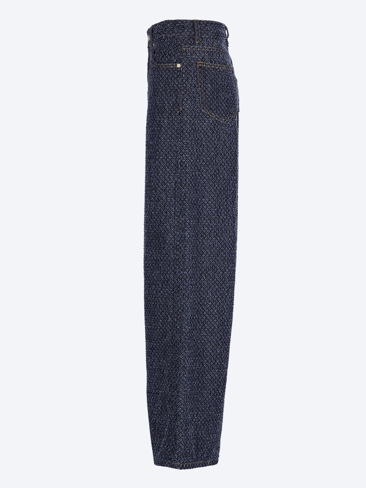 Tweed denim baggy jeans 2