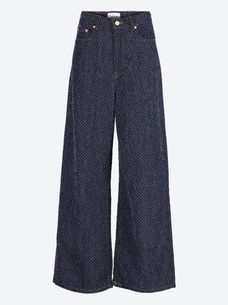 Tweed denim baggy jeans 1