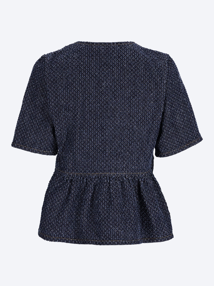 Schößchenbluse aus Tweed-Denim 2