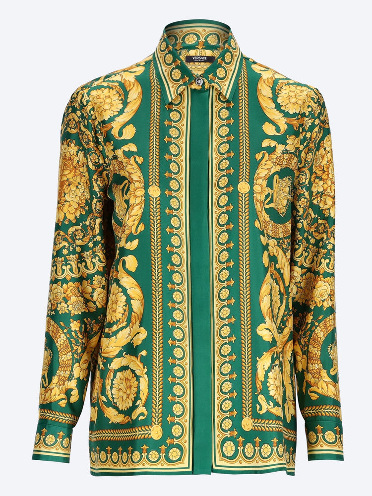 Twill silk fabric baroque heritage print shirt 1