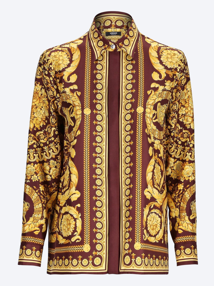 Twill silk fabric baroque heritage print shirt 1