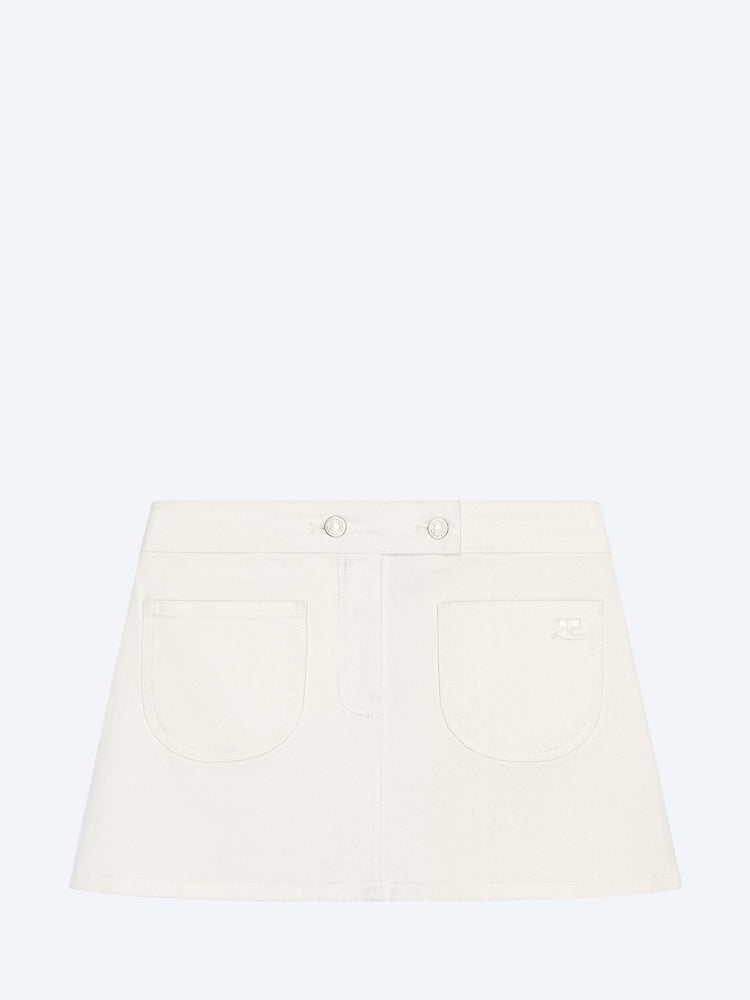 Minirock aus Denim mit zwei Taschen 1