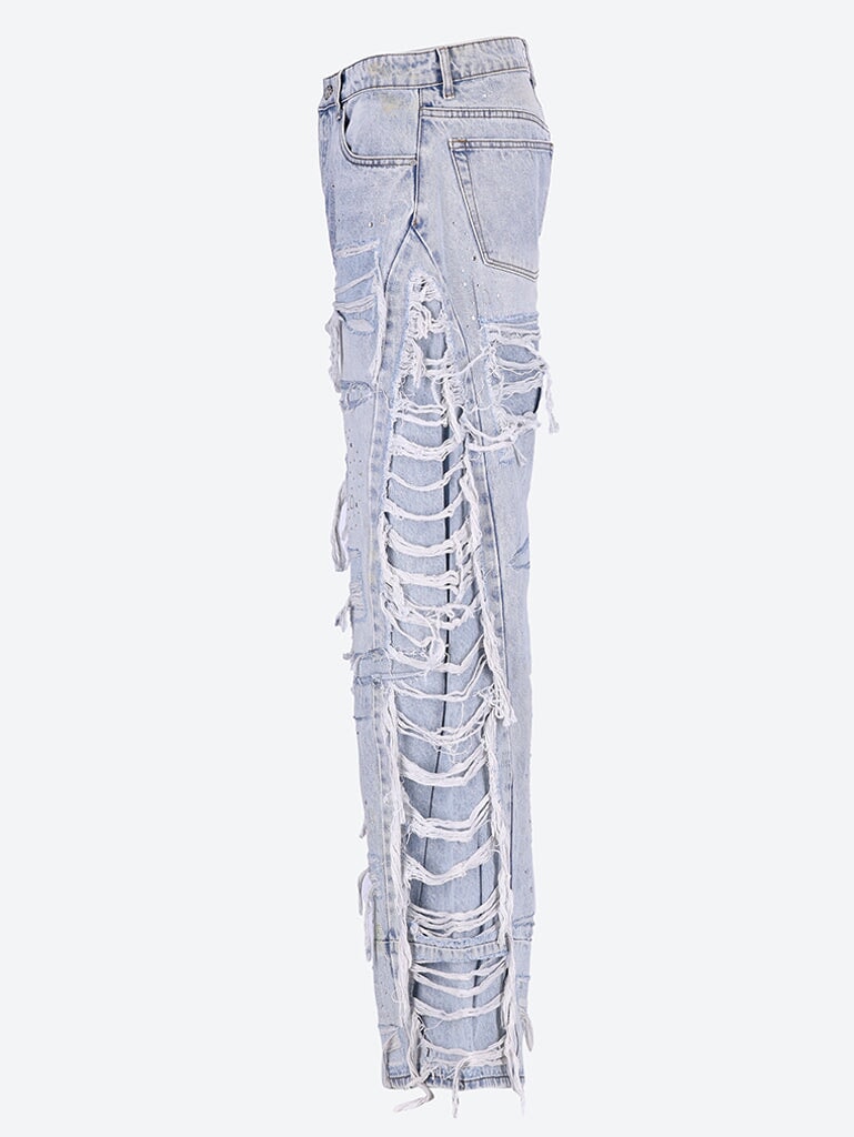 Ultra flare distressed denim jeans 2