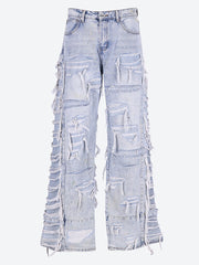 Ultra flare distressed denim jeans ref: