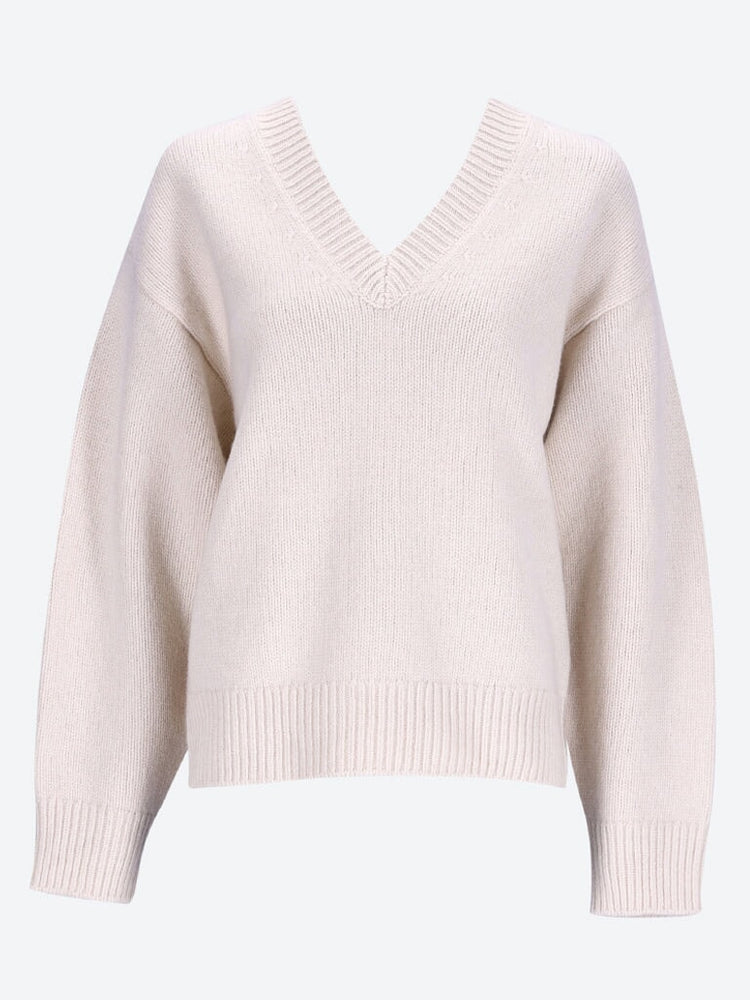 V-neck wool cashmere sweater 1