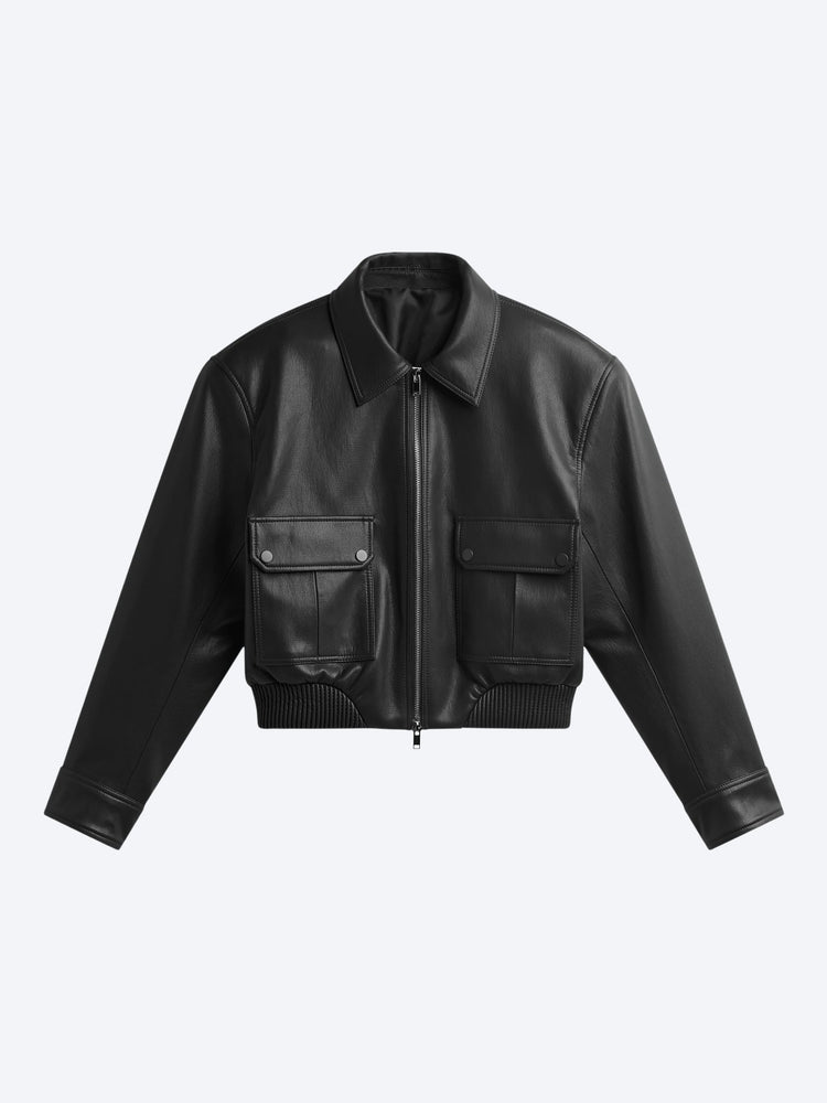 Wattierte Jacke aus Val-Kunstleder 1