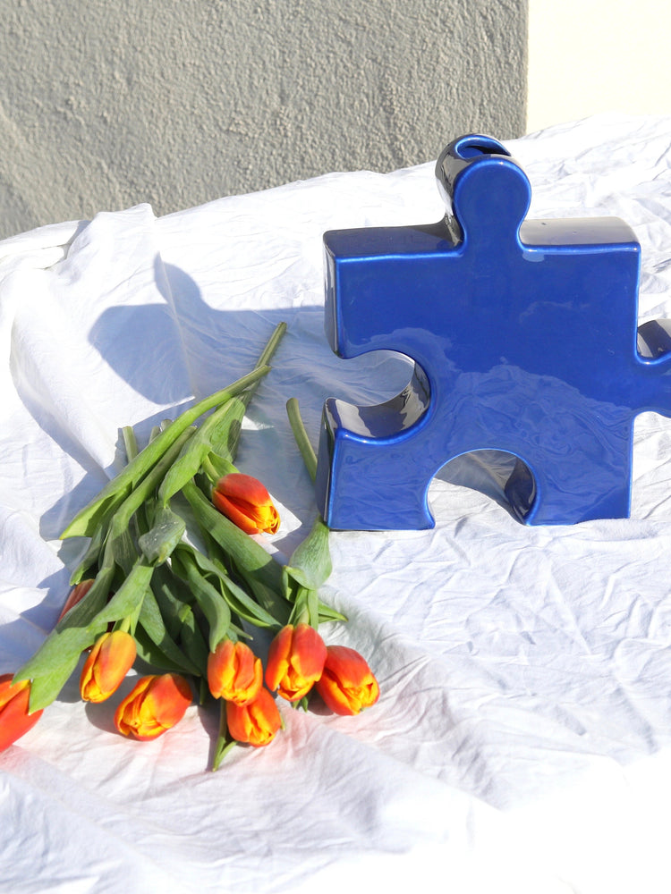 Vase puzzle bleu 3