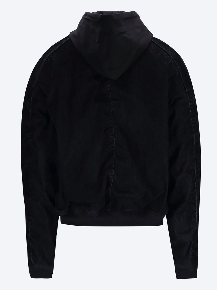 Velvet denim hood detachable ma-1 jacket 3