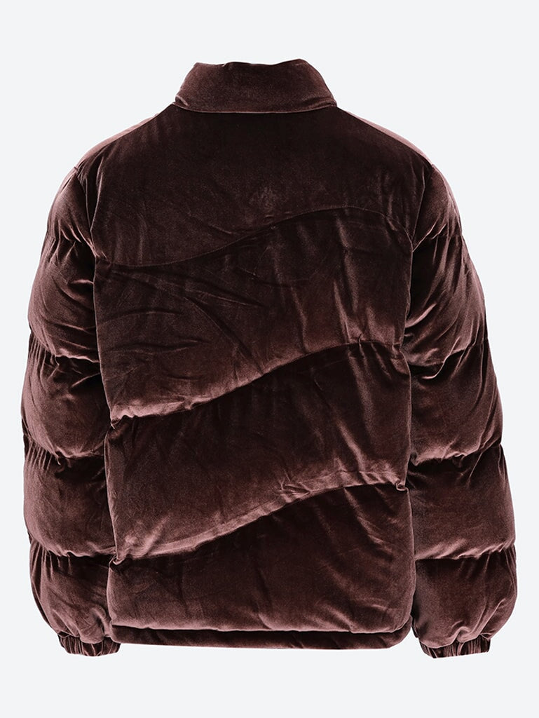 Velvet quilted puffer jacket 3