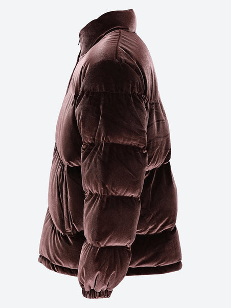 Velvet quilted puffer jacket
